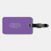 Donkerpaars Paarse | Modern monogram Bagagelabel (Achterkant horizontaal)