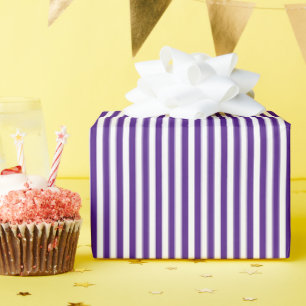 Donkerpaars & Witte Strepen Cadeaupapier