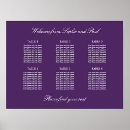 Donkerpaarse 6 Tafel Trouw Stoelen Plattegrond Pos Poster