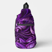 DONKERPAARSE ABSTRACTE KRULLEN SLING BAG (Voorkant)