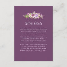  donkerpaarse bloemen | Wedding Guest Details