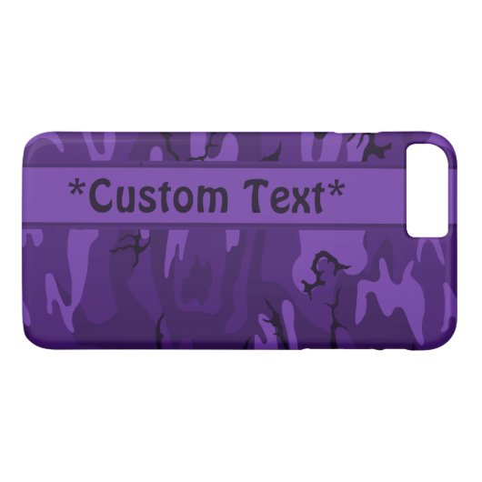 Donkerpaarse Camo met aangepaste tekst Case-Mate iPhone Case (Achterkant (Horizontaal))