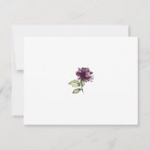 Donkerpaarse en gouden omlijning Rozen Witte achte RSVP Kaartje (Achterkant)