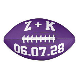 DONKERPAARSE EN WITTE Huwelijksinitiëlen en datum American Football