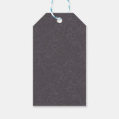 Donkerpaarse gestructureerde oppervlak wervelend p cadeaulabel (Voorkant)