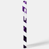 Donkerpaarse glinsterende vonken en witte Chevron Case-Mate iPhone Case (Achterkant / Links)