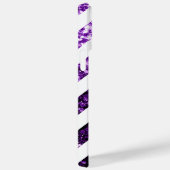 Donkerpaarse glinsterende vonken en witte Chevron Case-Mate iPhone Case (Achterkant / Rechts)