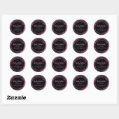 donkerpaarse glitter-productlabel boter ronde sticker (Vel)
