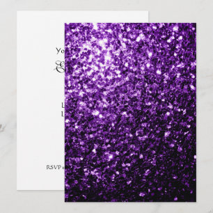 Donkerpaarse glittersparels Personaliseer Kaart