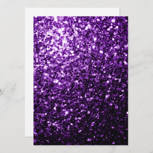 Donkerpaarse glittersparels Personaliseer Kaart (Voorkant / Achterkant)