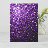 Donkerpaarse glittersparels Personaliseer Kaart (Staand voorkant)