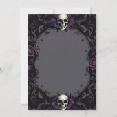 Donkerpaarse gotische boho bloemenschedel handfast kaart (Achterkant)