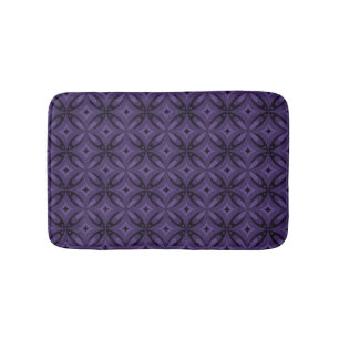 Donkerpaarse Kleurige Retro Patroon Badmat