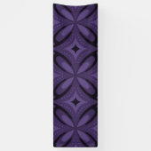 Donkerpaarse Kleurige Retro Patroon Spandoek (Verticaal)