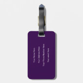 Donkerpaarse Monogram Initiaal Naam Cadeau Feest F Bagagelabel (Achterkant verticaal)