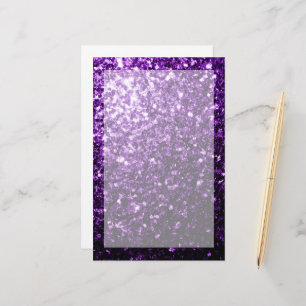 Donkerpaarse namaak glanzende glitter vonken briefpapier