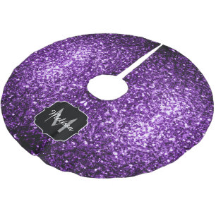Donkerpaarse namaak glanzende glitter vonken Monog Kerstboom Rok