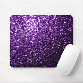Donkerpaarse namaak glanzende glitter vonken muismat