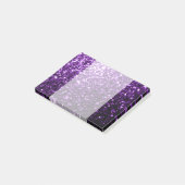 Donkerpaarse namaak glanzende glitter vonken post-it® notes (Schuin)