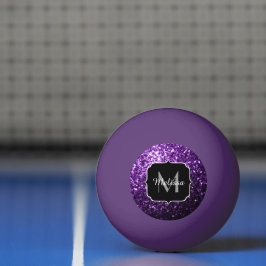 Donkerpaarse namaak glanzende glitters vonken Mono Pingpongbal