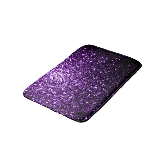 Donkerpaarse namaak glinsterende glitter vonken badmat (Gekanteld)