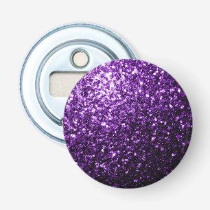 Donkerpaarse namaak glinsterende glitter vonken button flesopener