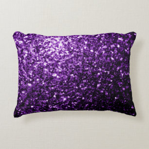 Donkerpaarse namaak glinsterende glitter vonken decoratief kussen