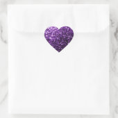 Donkerpaarse namaak glinsterende glitter vonken hart sticker (Tas)