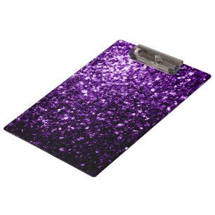 Donkerpaarse namaak glinsterende glitter vonken klembord