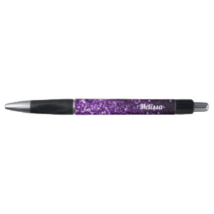 Donkerpaarse nep glanzende glitter glans Personali Pen