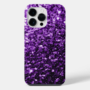 Donkerpaarse nepschitterende glinsterende glitter iPhone 14 pro max hoesje