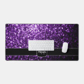 Donkerpaarse nepschitterende glitters Monogram Bureaumat (Keyboard & Muis)