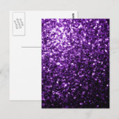 Donkerpaarse nepshiny glitter glinsteringen briefkaart (Voorkant / Achterkant)