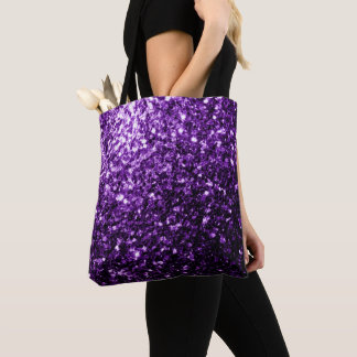 Donkerpaarse nepshiny glitter glinstert tote bag