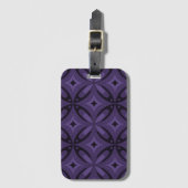 Donkerpaarse Retro Patroon Bagagelabel (Voorkant (verticaal))