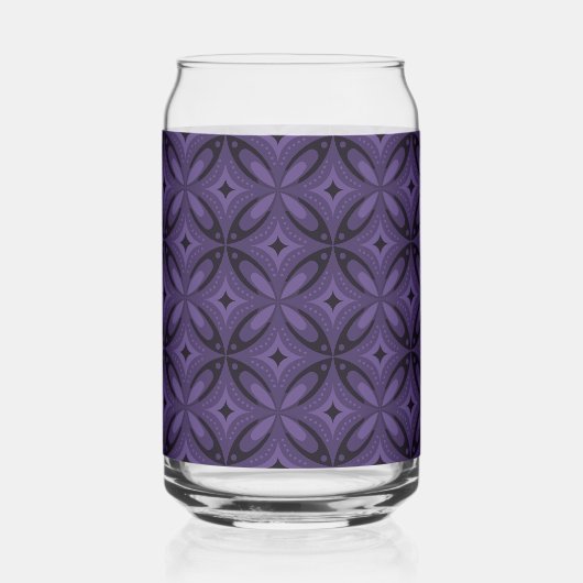 Donkerpaarse Retro Patroon Blikvorm Glas (Voorkant)