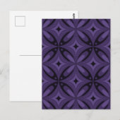Donkerpaarse Retro Patroon Briefkaart (Voorkant / Achterkant)
