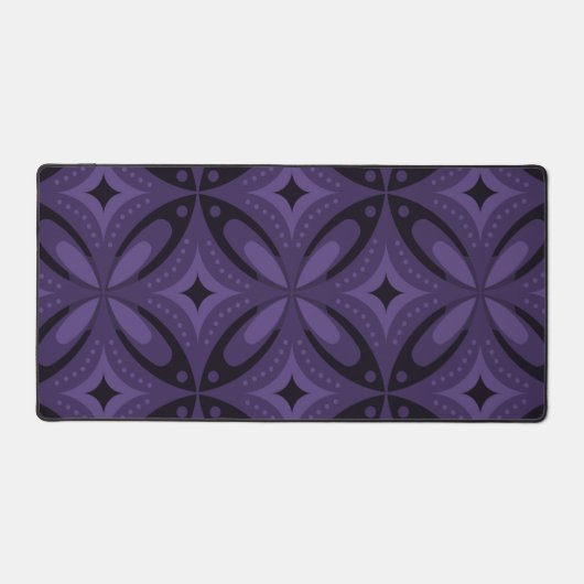 Donkerpaarse Retro Patroon Bureaumat (Voorkant)