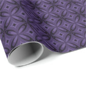 Donkerpaarse Retro Patroon Cadeaupapier (Rol Hoek)