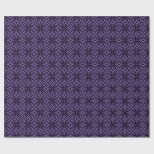 Donkerpaarse Retro Patroon Cadeaupapier