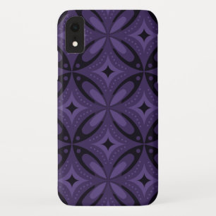 Donkerpaarse Retro Patroon Case-Mate iPhone Case