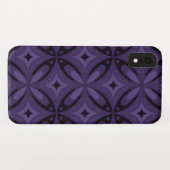 Donkerpaarse Retro Patroon Case-Mate iPhone Case (Achterkant (horizontaal))