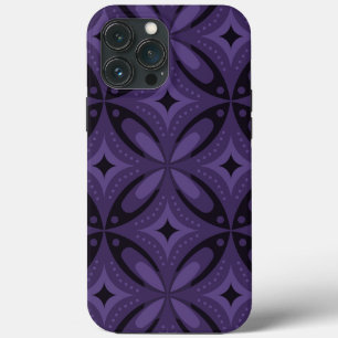 Donkerpaarse Retro Patroon Case-Mate iPhone Case