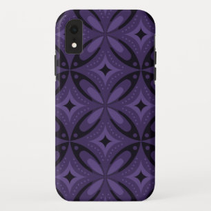 Donkerpaarse Retro Patroon Case-Mate iPhone Case