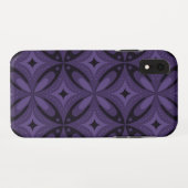 Donkerpaarse Retro Patroon Case-Mate iPhone Case (Achterkant (horizontaal))