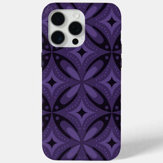 Donkerpaarse Retro Patroon Case-Mate iPhone Case (Achterkant)