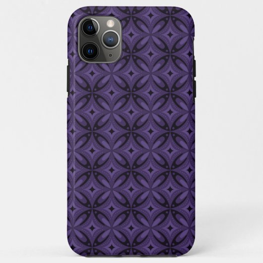 Donkerpaarse Retro Patroon Case-Mate iPhone Case (Achterkant)