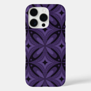 Donkerpaarse Retro Patroon iPhone 16 Pro Hoesje