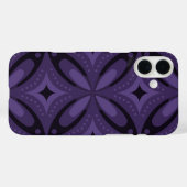 Donkerpaarse Retro Patroon Case-Mate iPhone Case (Achterkant (horizontaal))