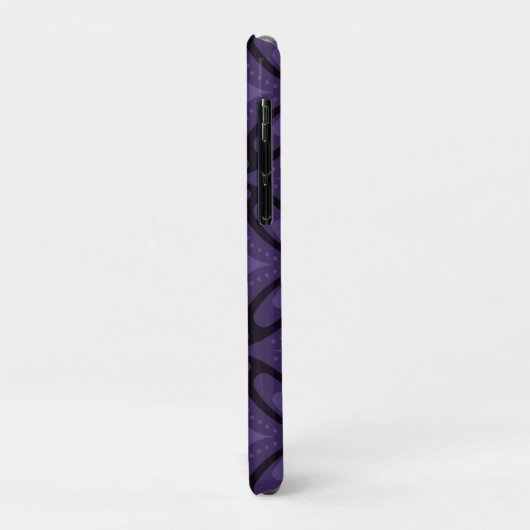Donkerpaarse Retro Patroon Case-Mate iPhone Case (Achterkant/links)
